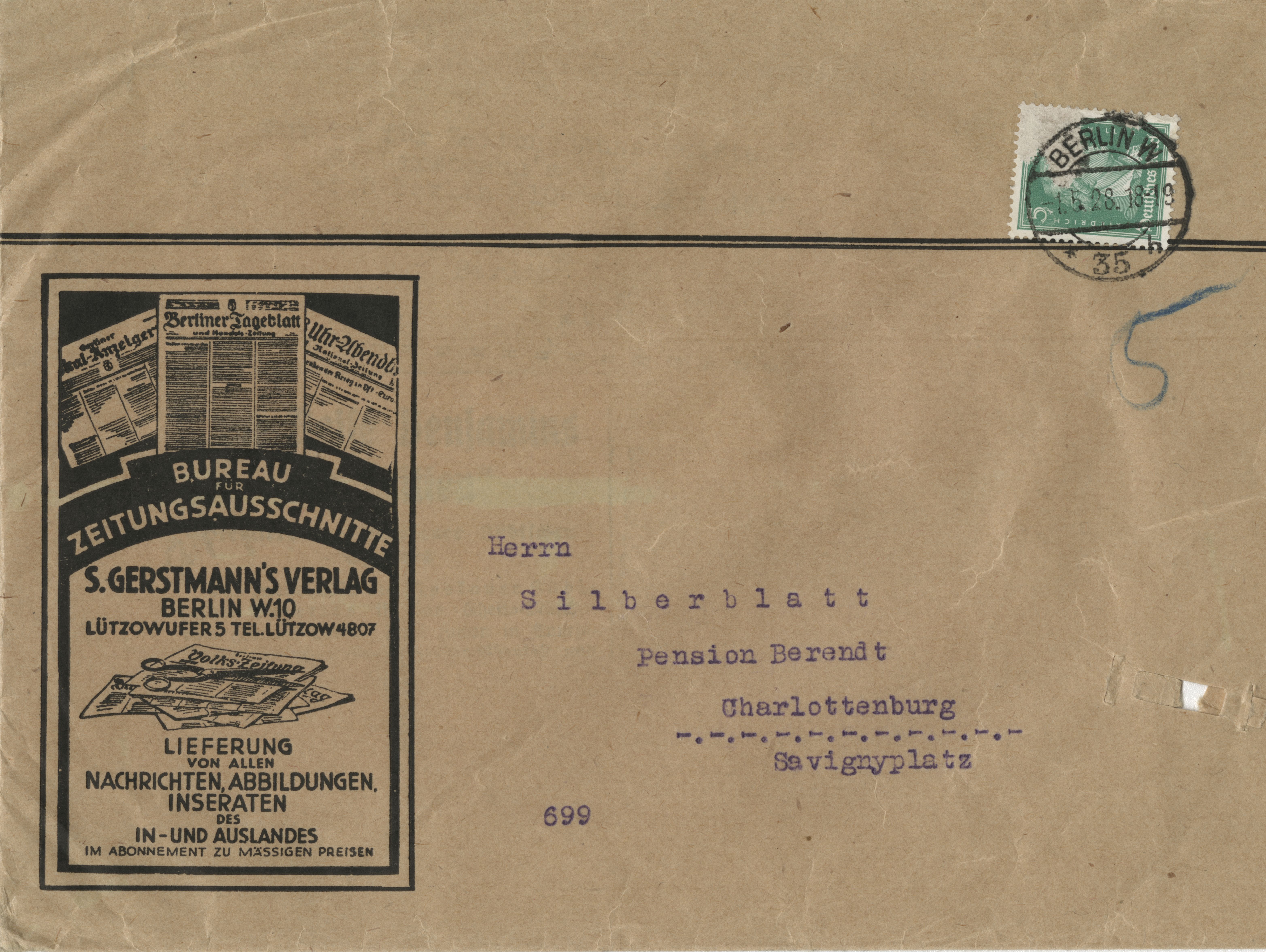 Collection of German newspaper clippings with reviews of GOSET guest performances in Berlin, 1928