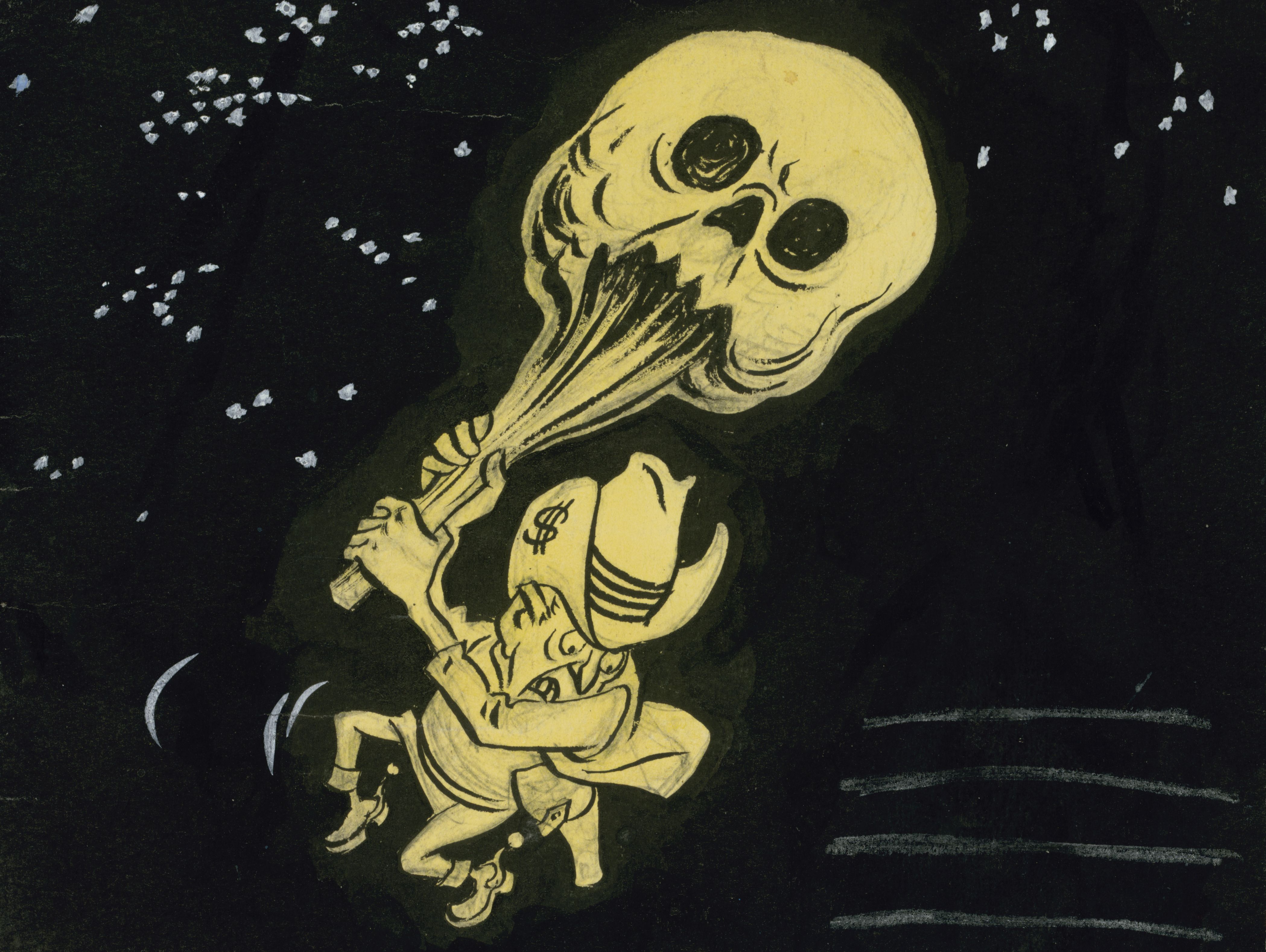 Illustration against nuclear weapons, ca. 1980s