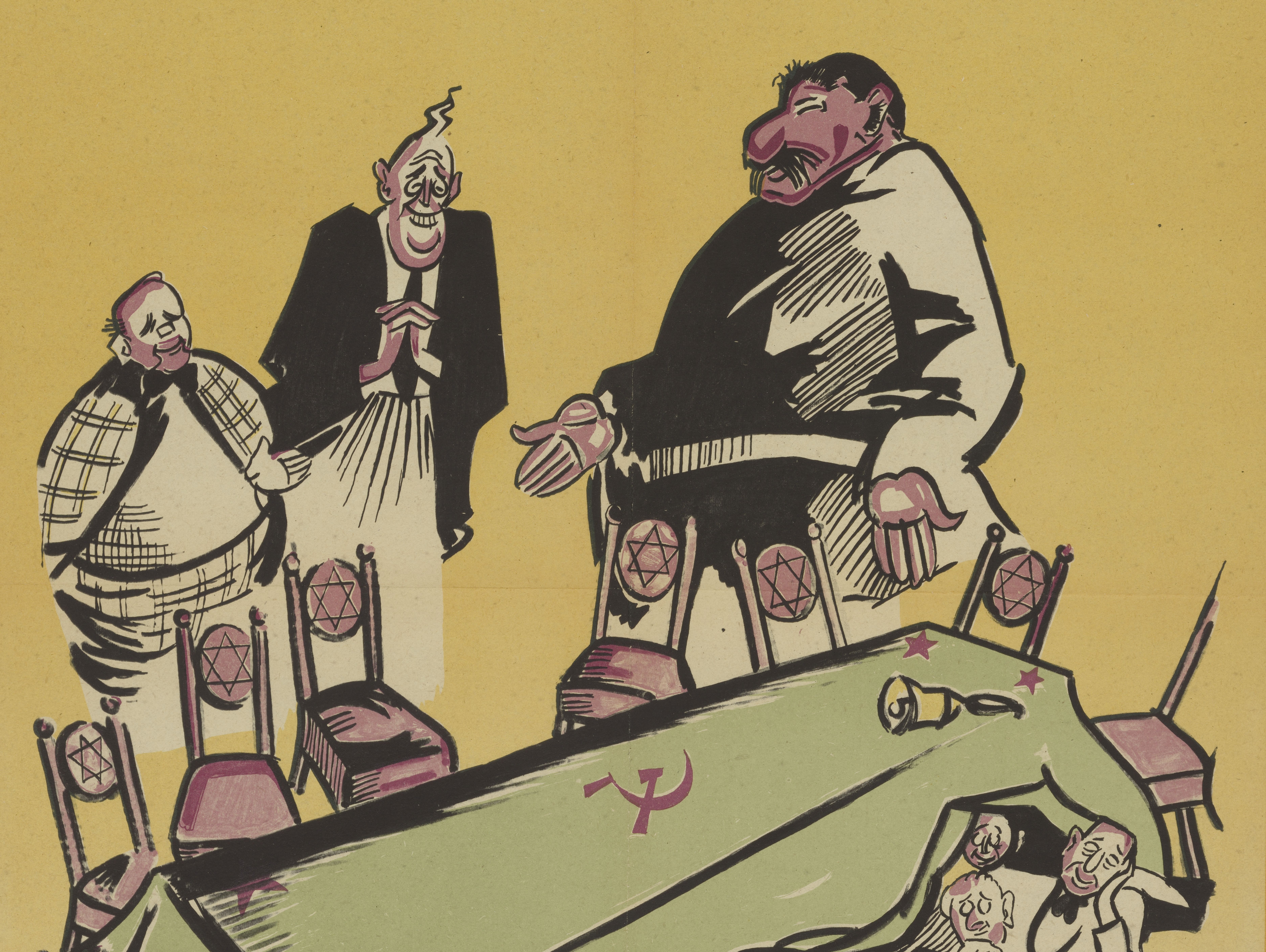 Serbian antisemitic propaganda poster “I acted according to your wishes, the Comintern has been dissolved,” 1941