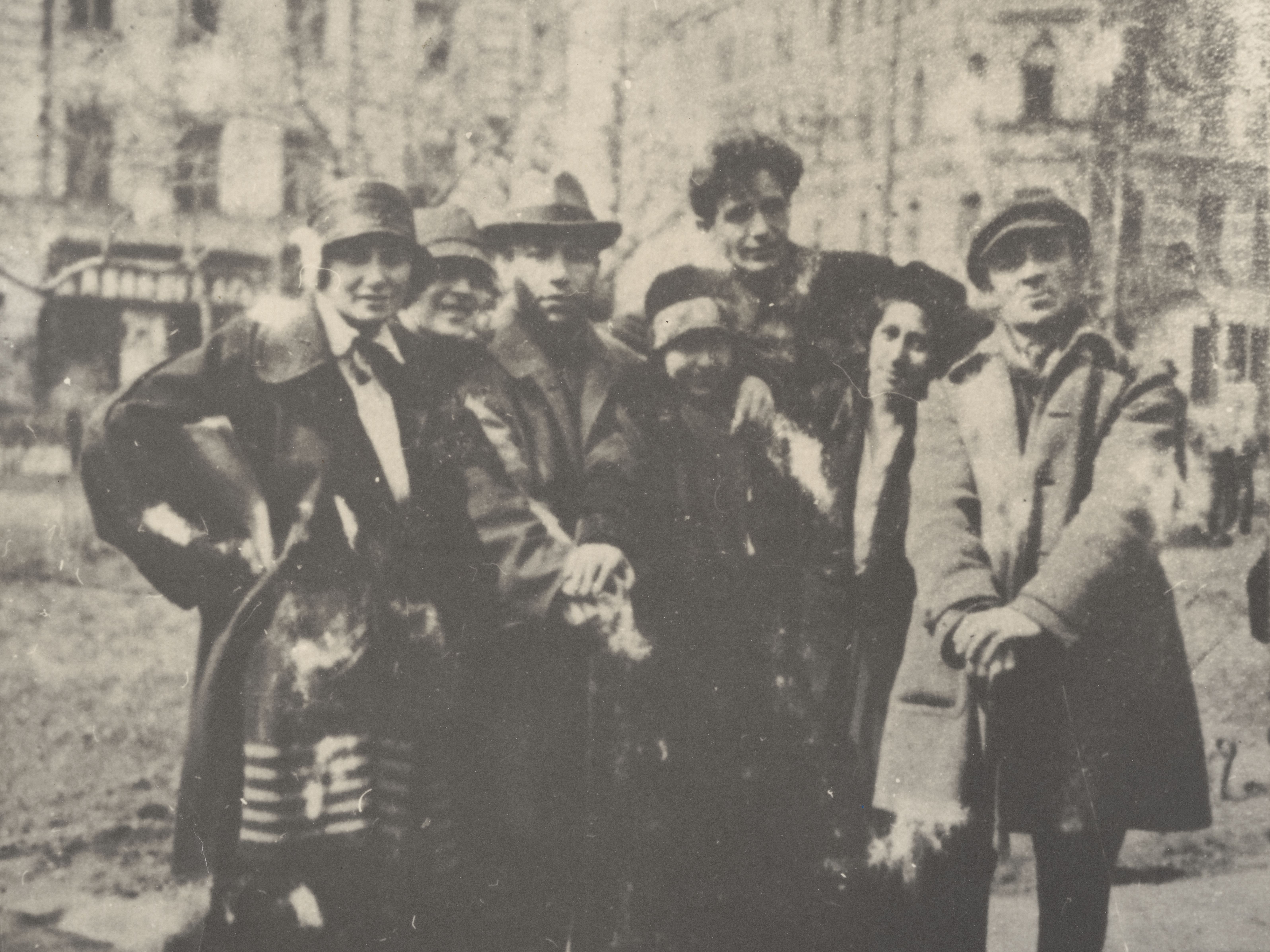 Solomon Mikhoels and a group of GOSET actors, Moscow, 1920s
